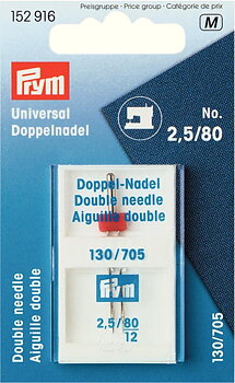 Dubbel Symaskinsnål, Universal, Nr 80/2,5, från Prym