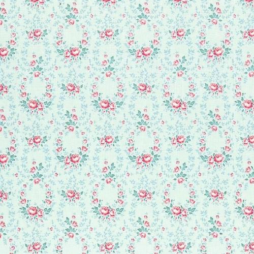 Tyg, Old Rose Lucy teal mist, metervara från Tilda