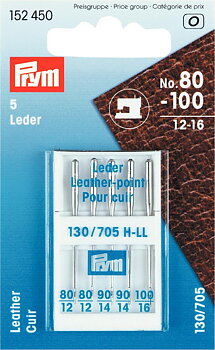 Symaskinsnålar, Läder, Nr 80-100, från Prym