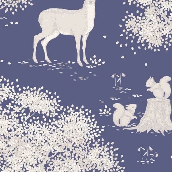 Tyg, Woodland blue, metervara från Tilda
