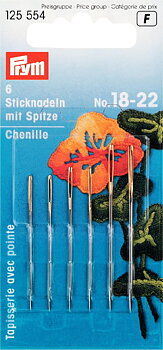 Chenille nålar, Med udd, Nr 18-22, från Prym