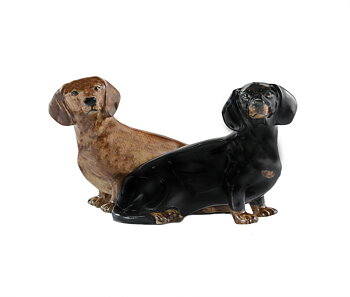 Salt & peppar Dachshund, Handmålat stengods