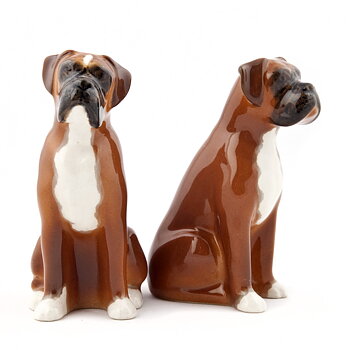 Salt & peppar Boxer, Handmålat stengods