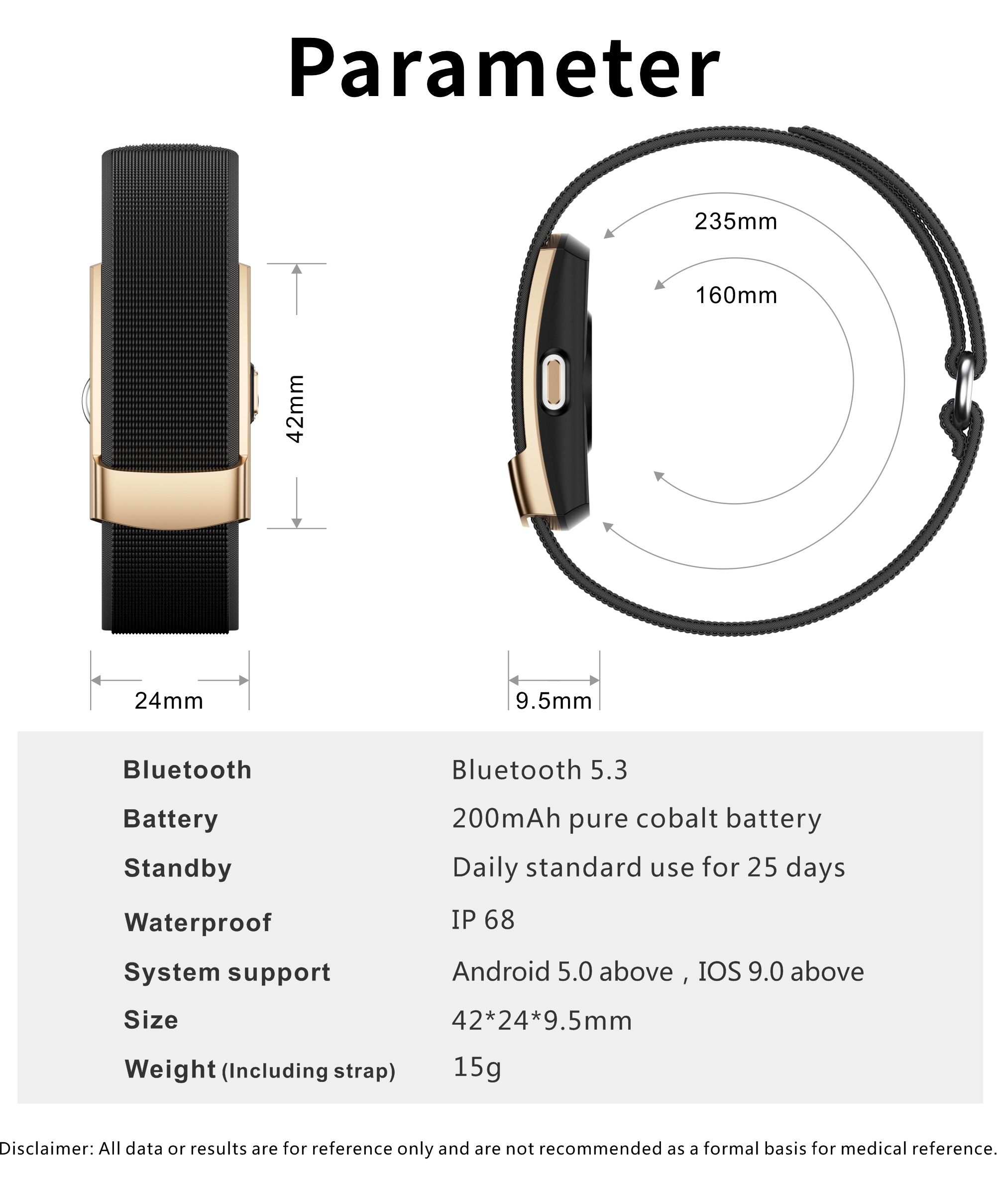 Philippe Palmer Smart Bracelet ZX Air Gold - 16