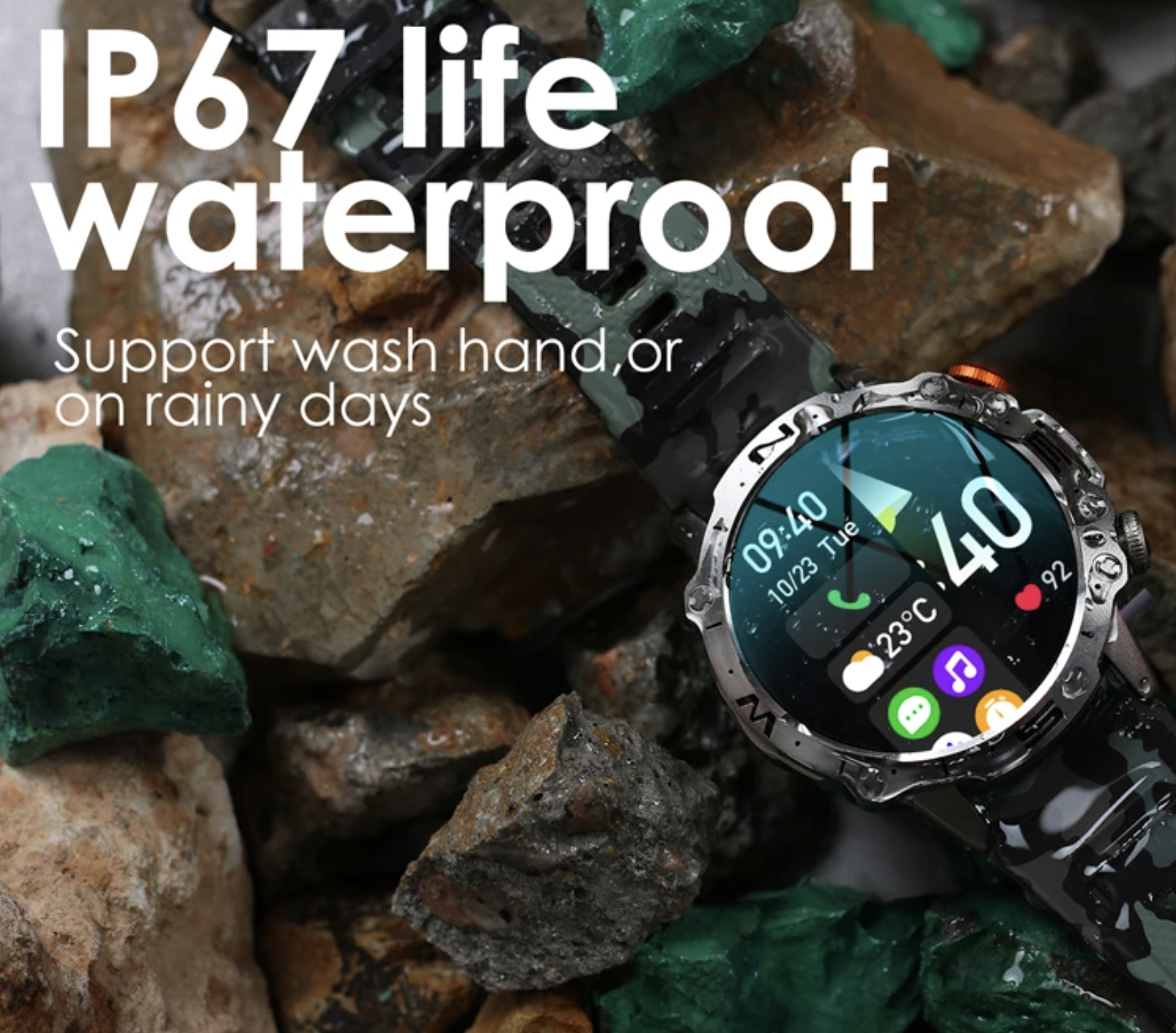 Philippe Palmer Smart Watch LP69 AMOLED Green Camo - 20