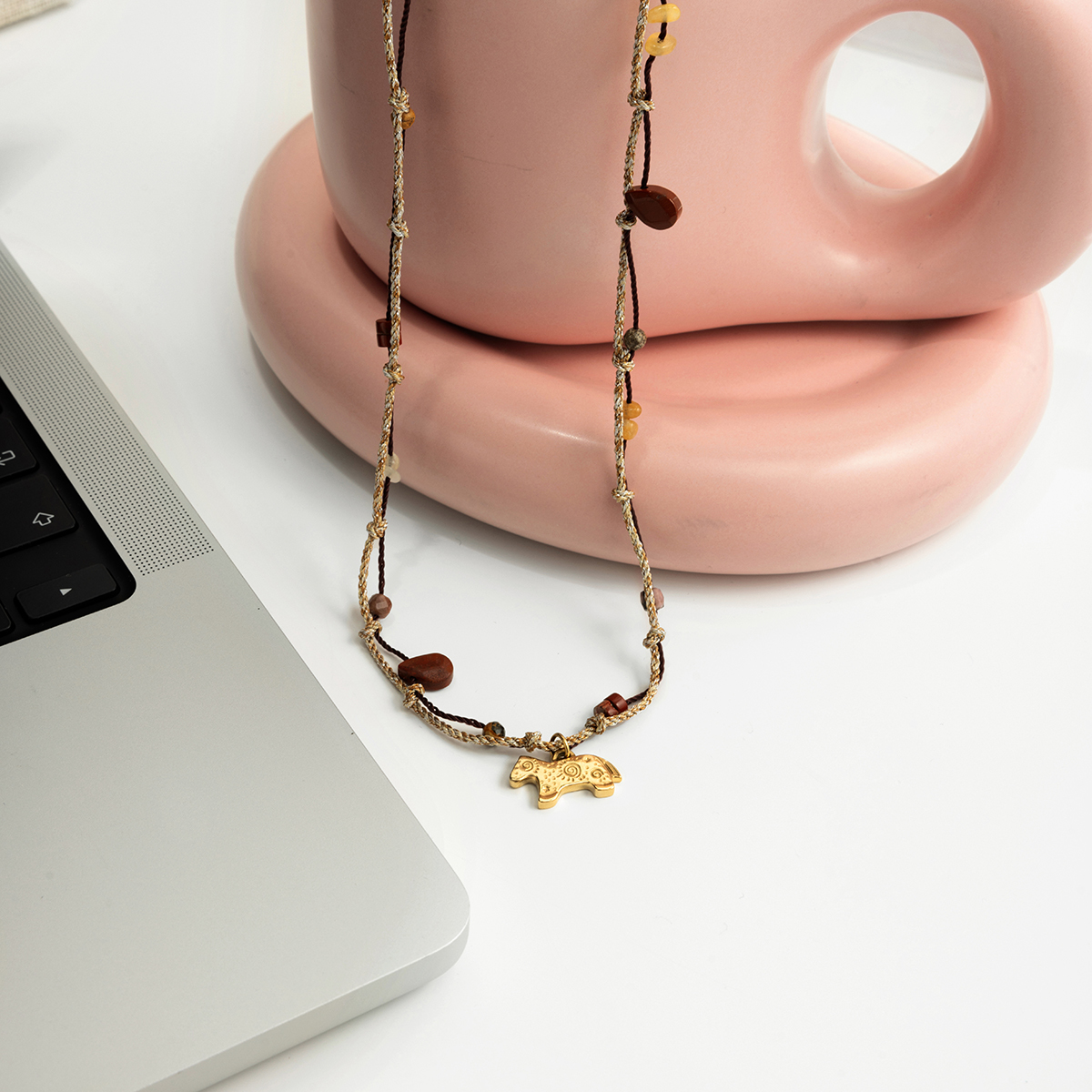 Céleste Necklace Quitterie-Rose 18K Gold - 3