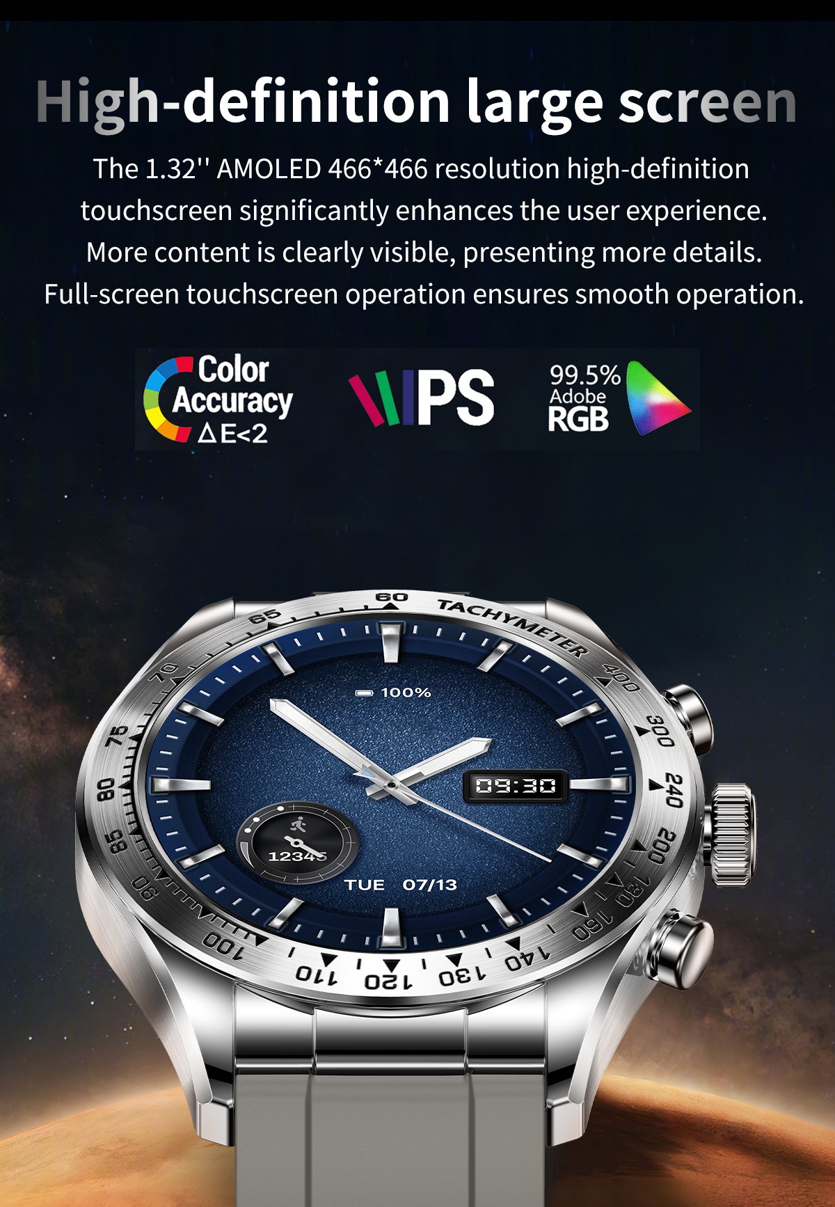 Philippe Palmer Smart Watch LP82 Silver Steel - 6