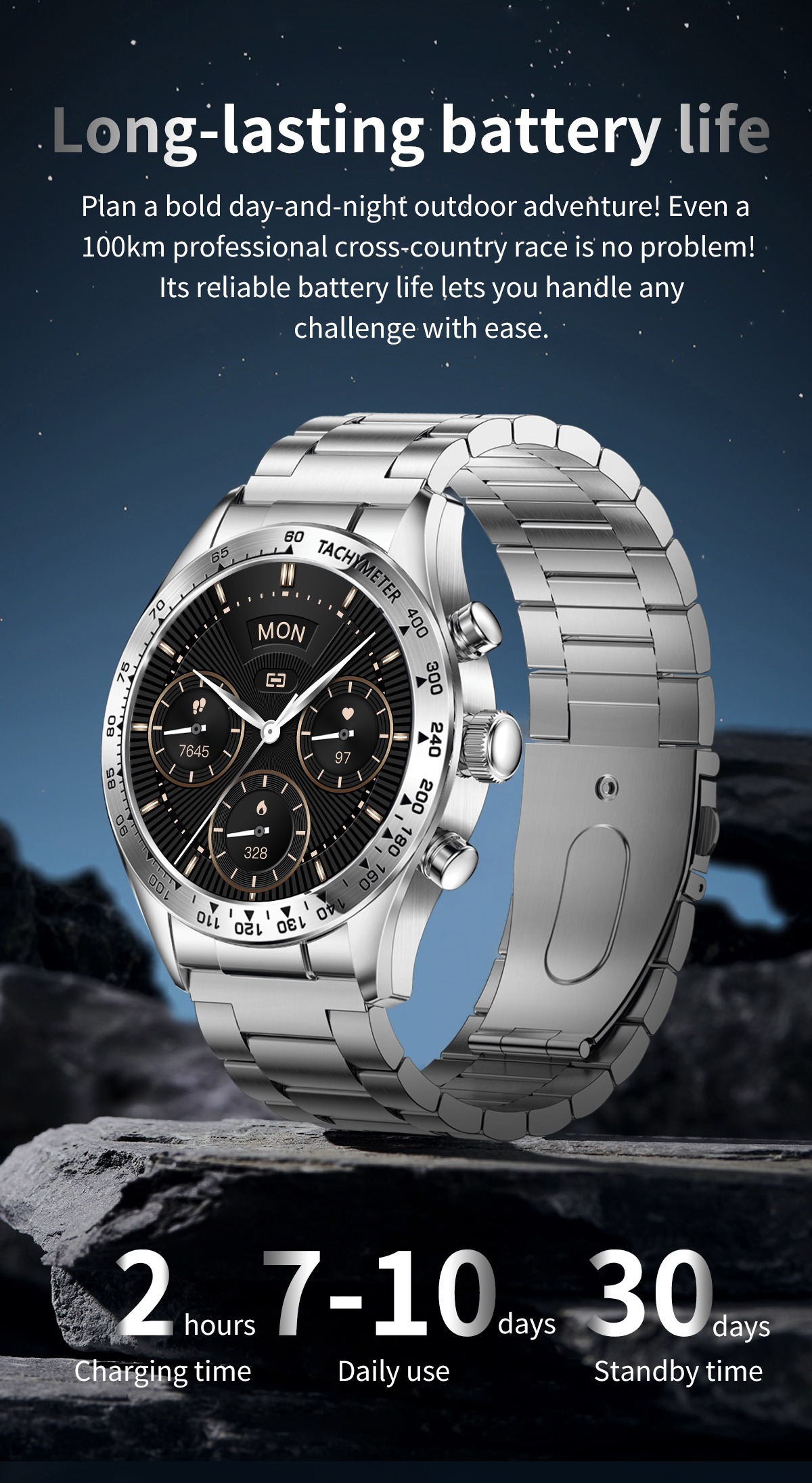 Philippe Palmer Smart Watch LP82 Silver Steel - 14