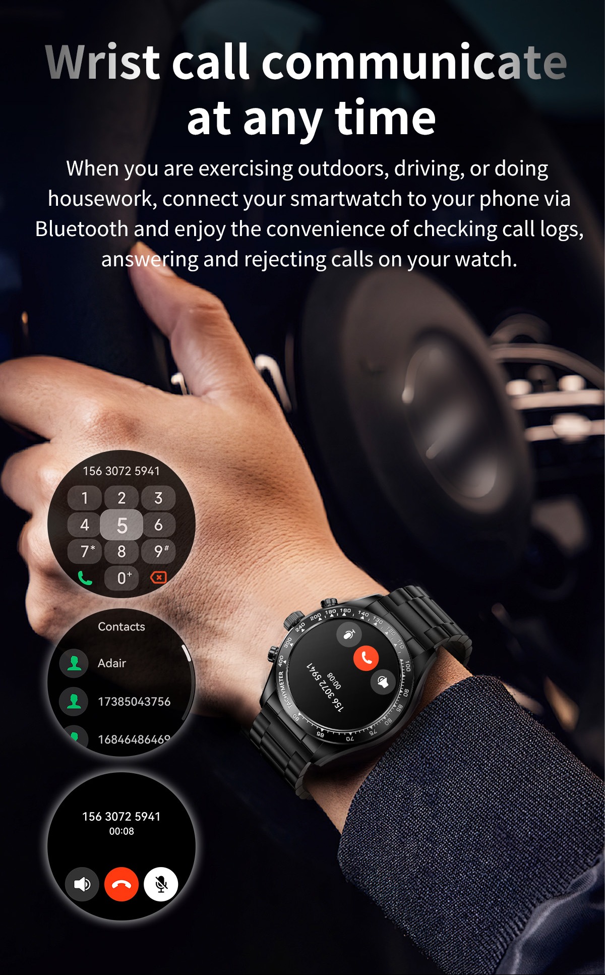 Philippe Palmer Smart Watch LP82 Silver Steel - 7