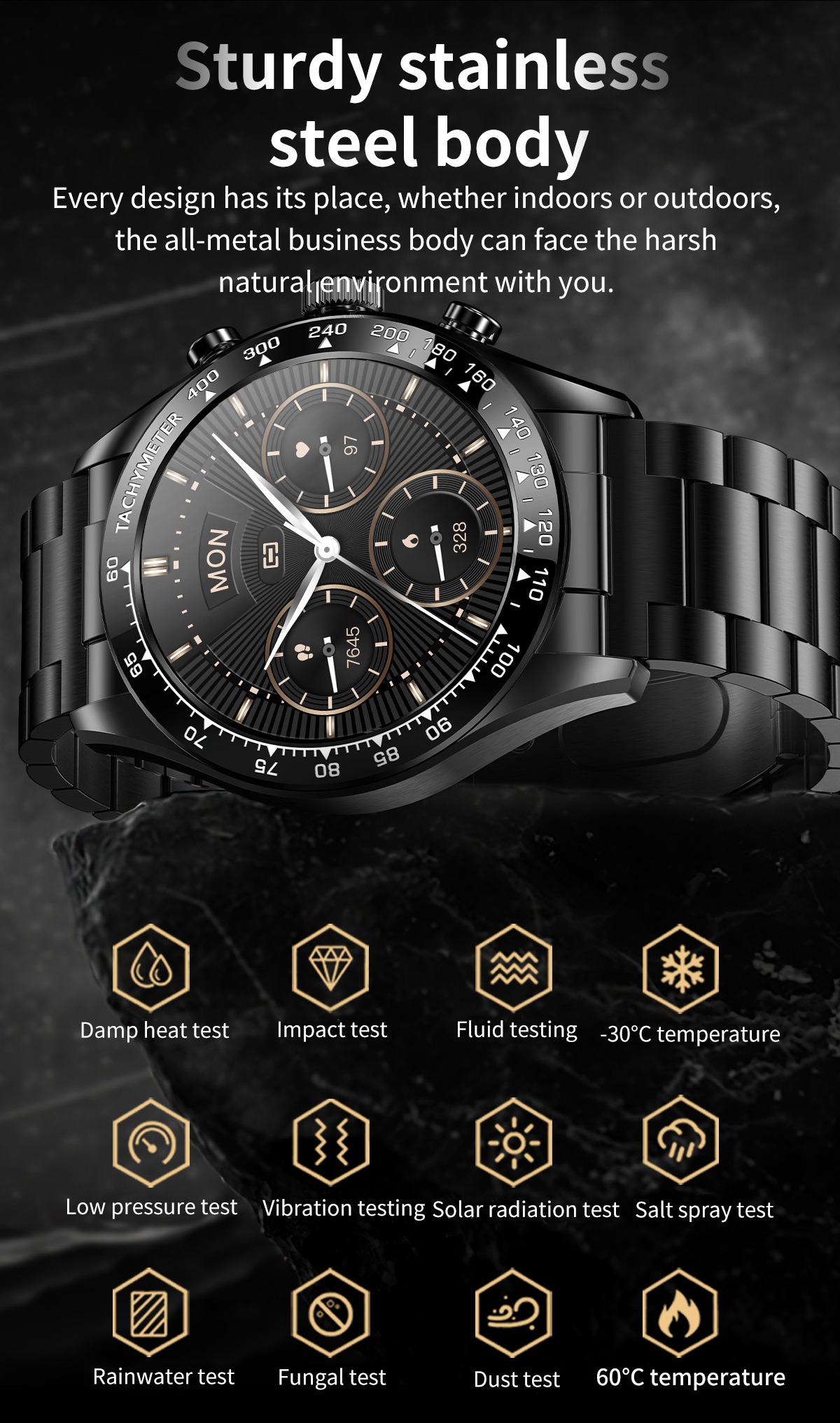 Philippe Palmer Smart Watch LP82 Silver Steel - 8
