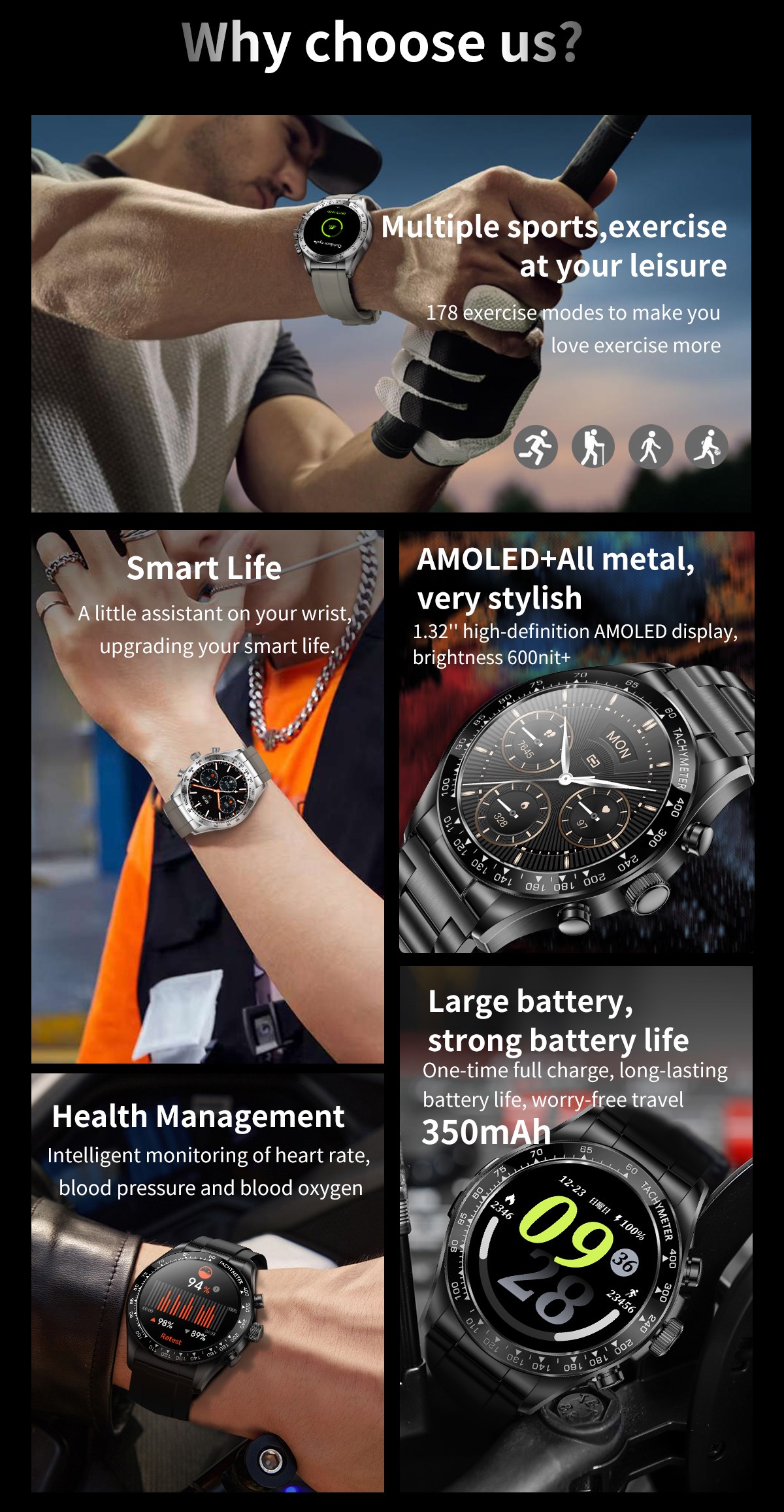 Philippe Palmer Smart Watch LP82 Silver Steel - 5