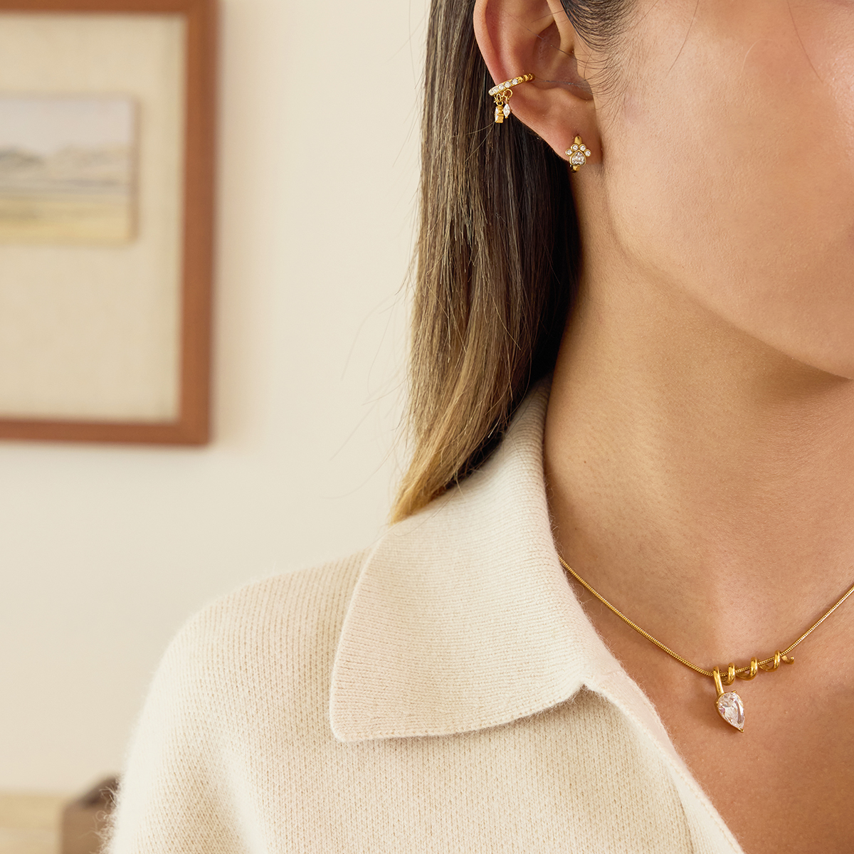 Céleste Earrings Delfrida 18K Gold - 9