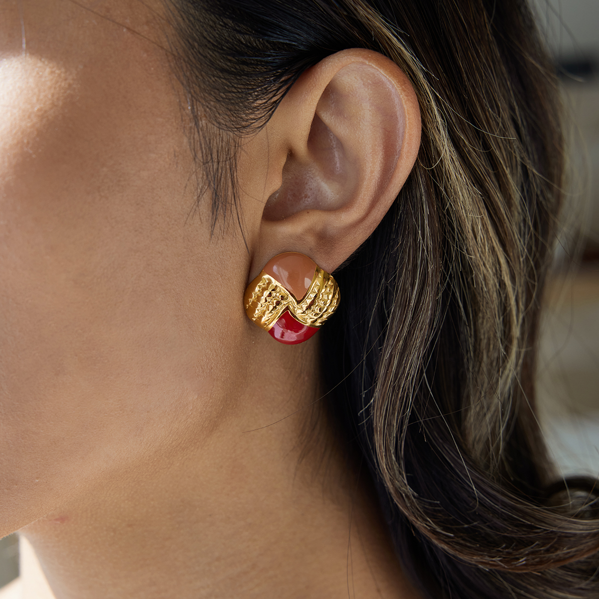 Céleste Earrings Coralline 18K Gold - 7