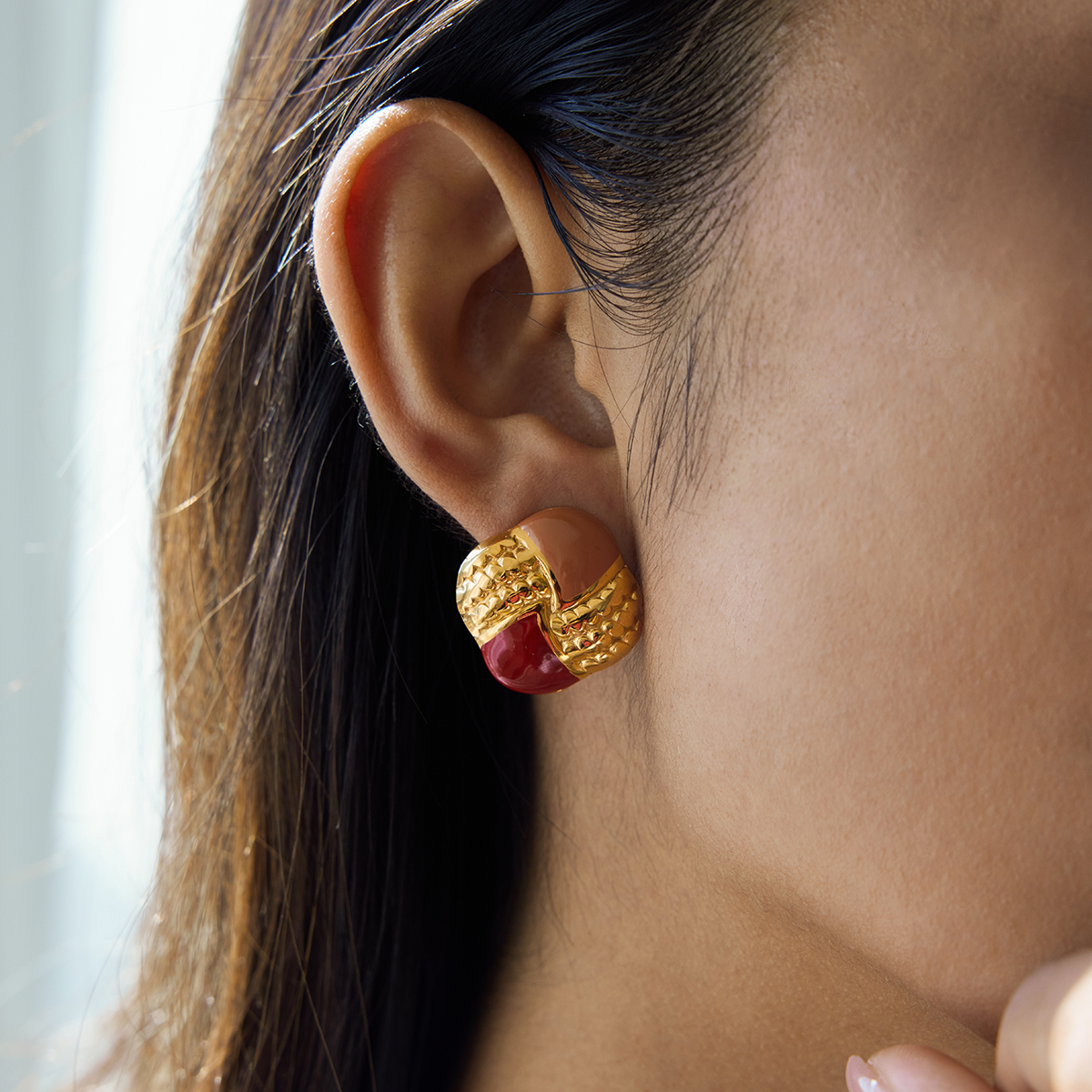 Céleste Earrings Coralline 18K Gold - 2