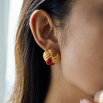 Céleste Earrings Coralline 18K Gold