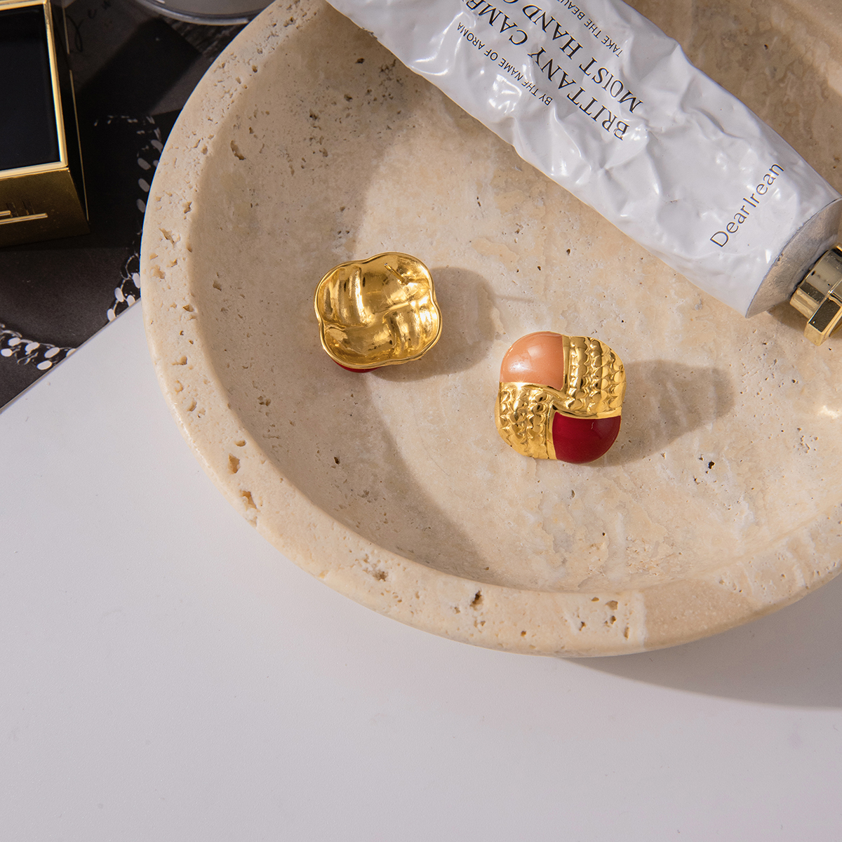 Céleste Earrings Coralline 18K Gold - 3
