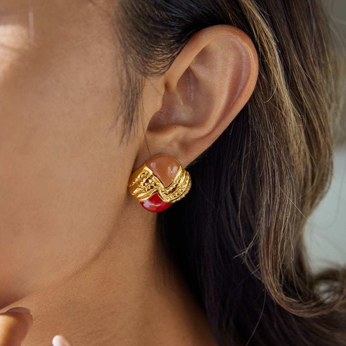 Céleste Earrings Coralline 18K Gold - 6