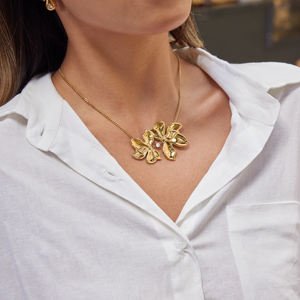 Céleste Necklace Nymphéa 18K Gold - 6