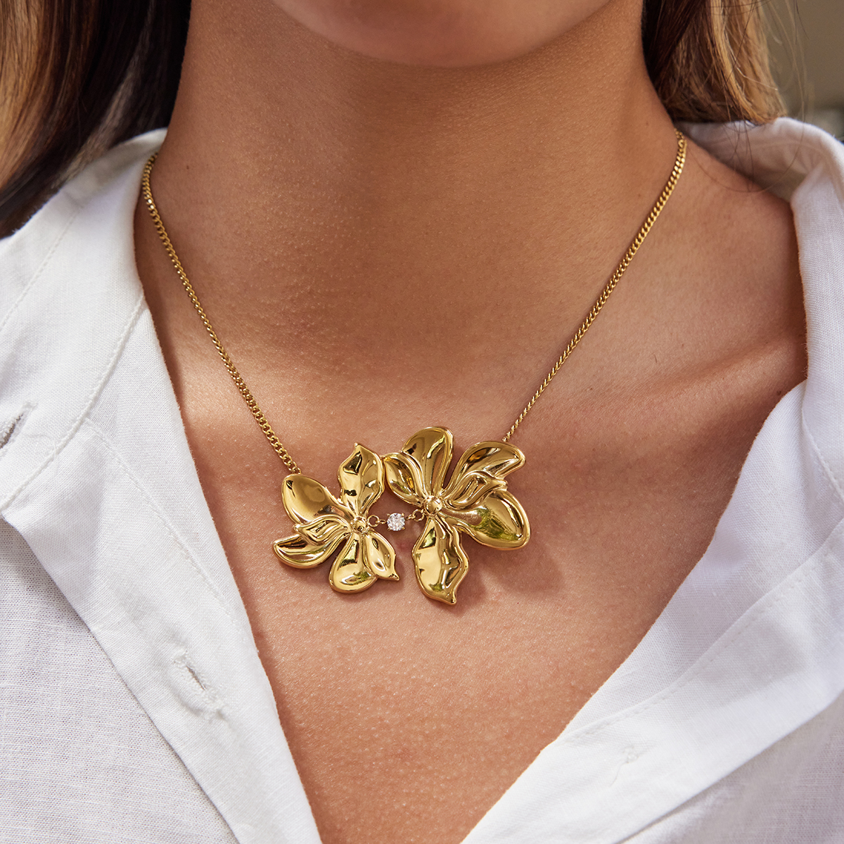 Céleste Necklace Nymphéa 18K Gold - 8