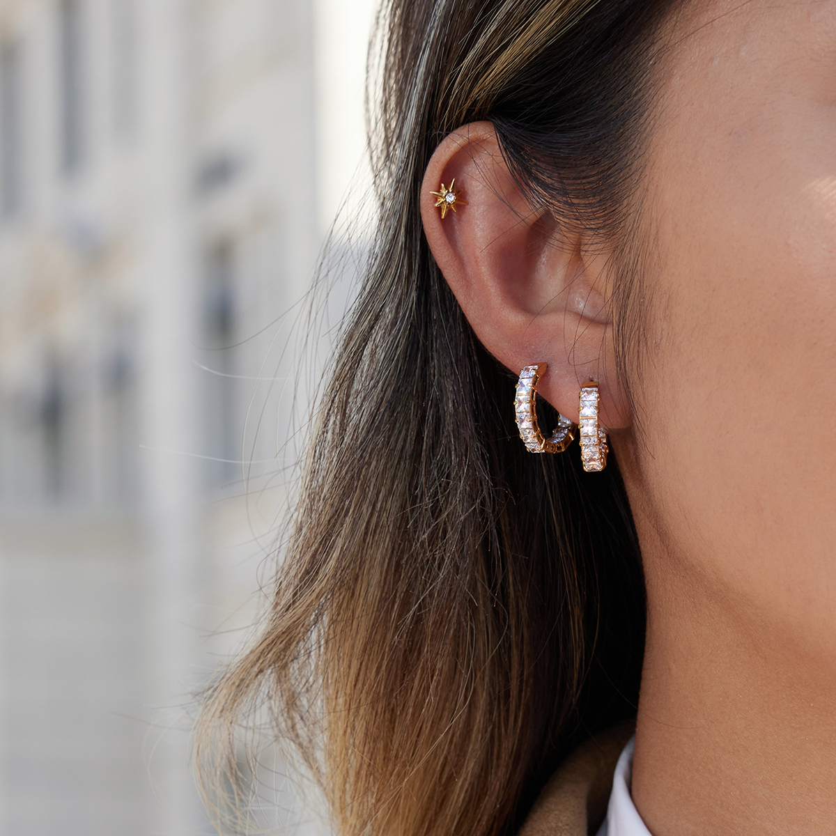 Céleste Earrings Aubérine 18K Gold - 8