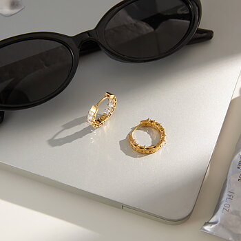 Céleste Earrings Aubérine 18K Gold