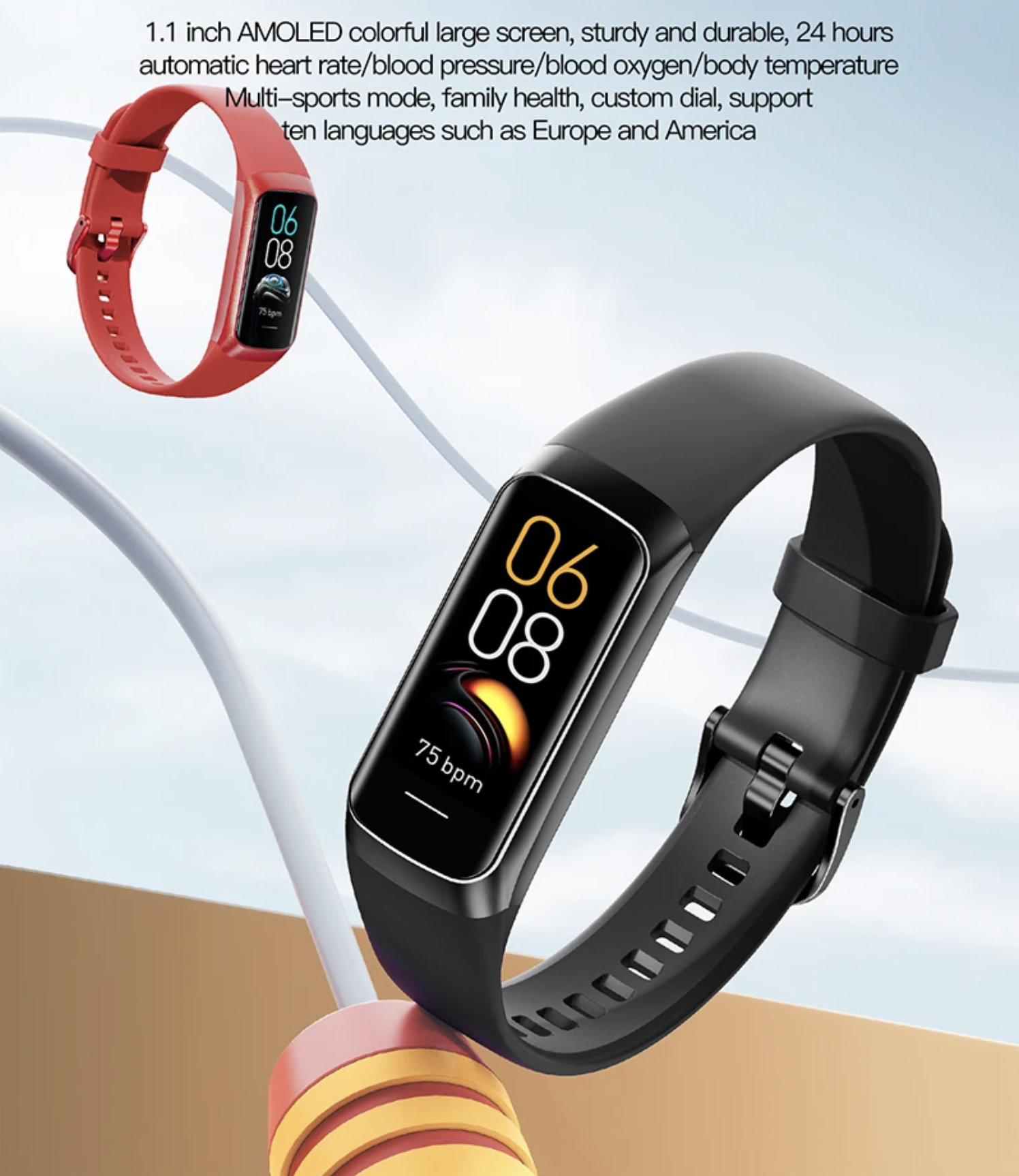Philippe Palmer Fitness Bracelet LP81 AMOLED Purple - 7
