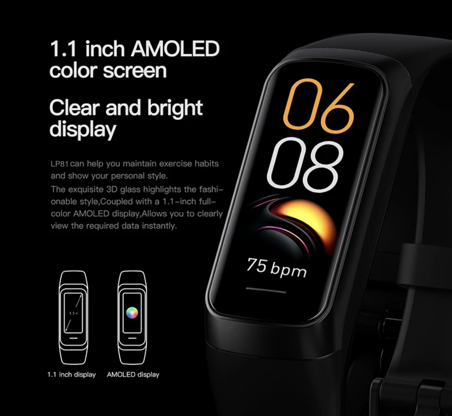Philippe Palmer Fitness Bracelet LP81 AMOLED Purple - 6