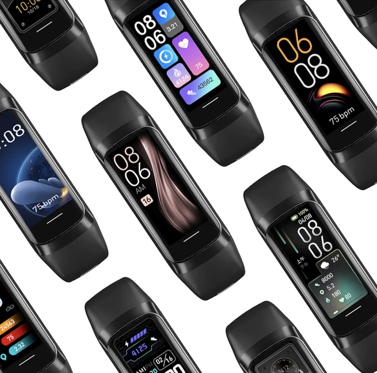 Philippe Palmer Fitness Bracelet LP81 AMOLED Black - 8