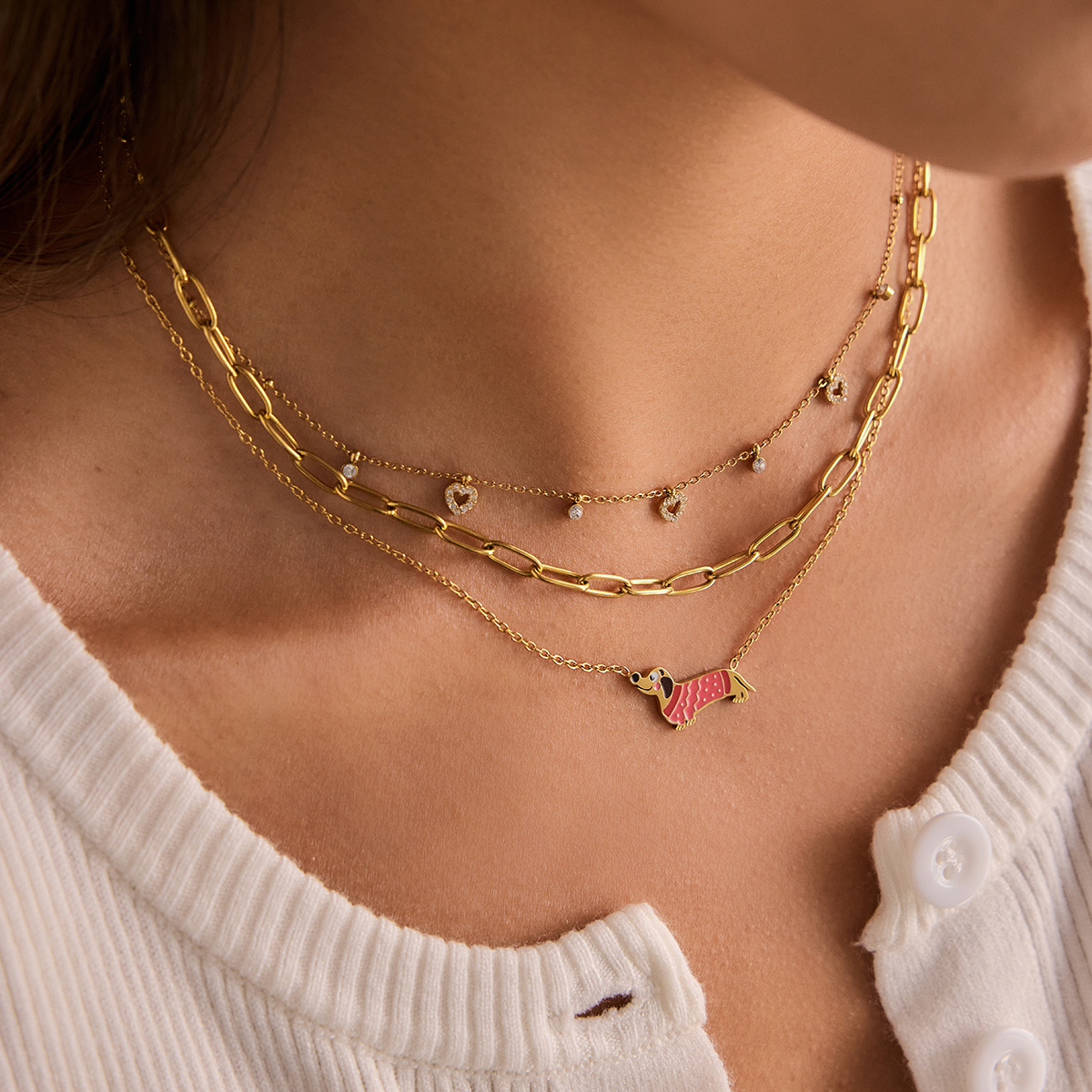 Céleste Necklace Palomine 18K Gold - 10