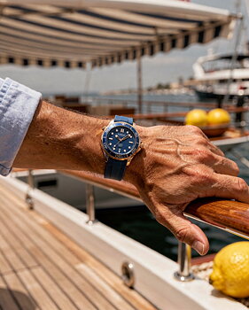 Kompass Ocean Pilot Rose Gold Blue