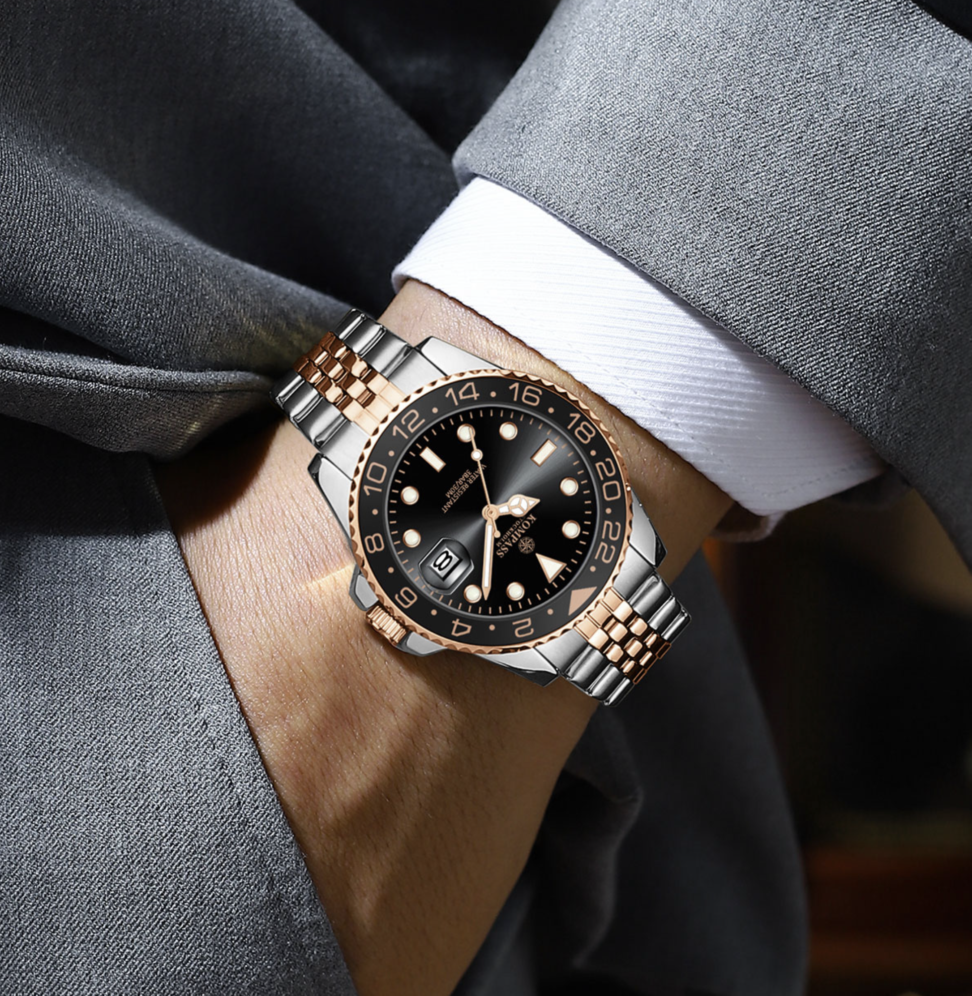 Kompass Monarch Silver Rose Gold Black - 5