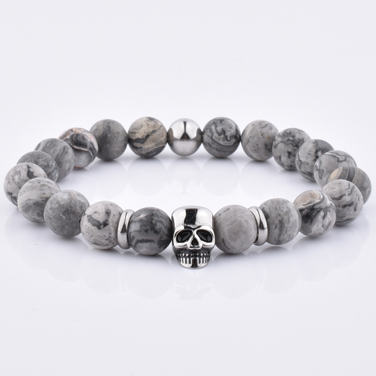 Rave by PerePiax | Jewelry | Rave By Perepaix Black Lava Silver Skull  Bracelet | Poshmark
