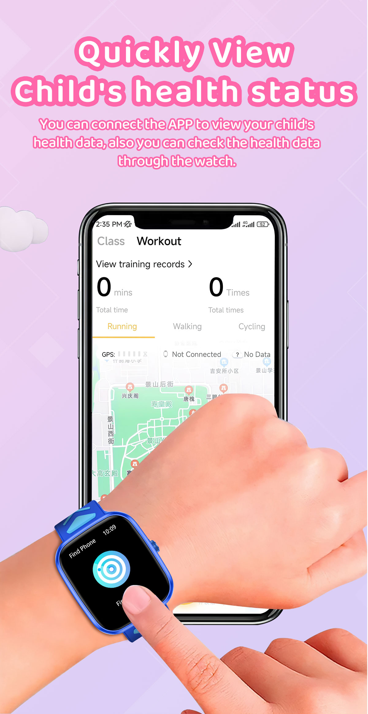 Safebuddy Smart Watch Kids Purple - 4