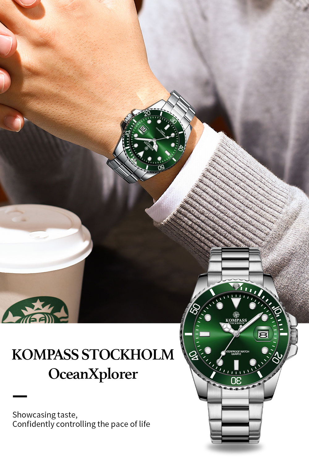 Kompass OceanXplorer Silver Green - 12
