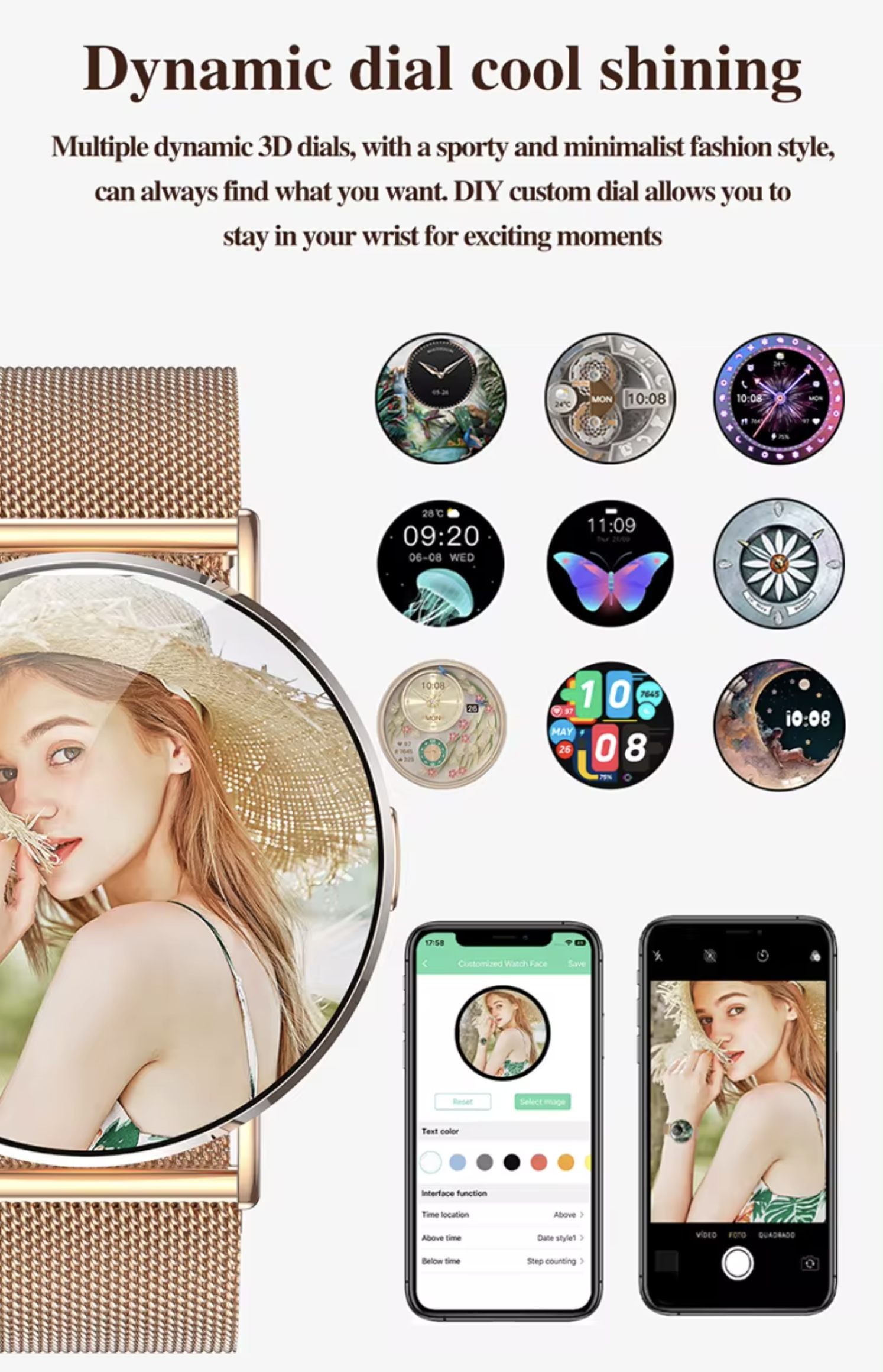 Philippe Palmer Smart Watch LP77 AMOLED Ultra Thin Rose Gold - 15
