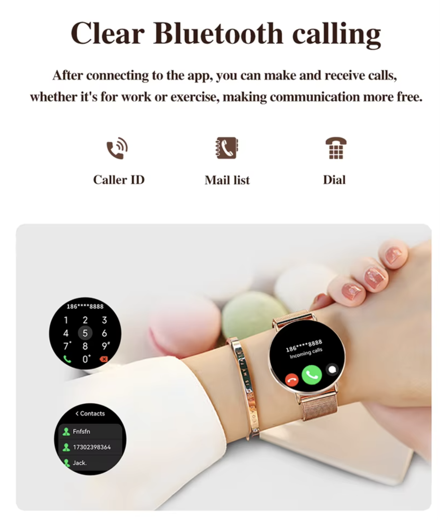 Philippe Palmer Smart Watch LP77 AMOLED Ultra Thin Rose Gold - 23
