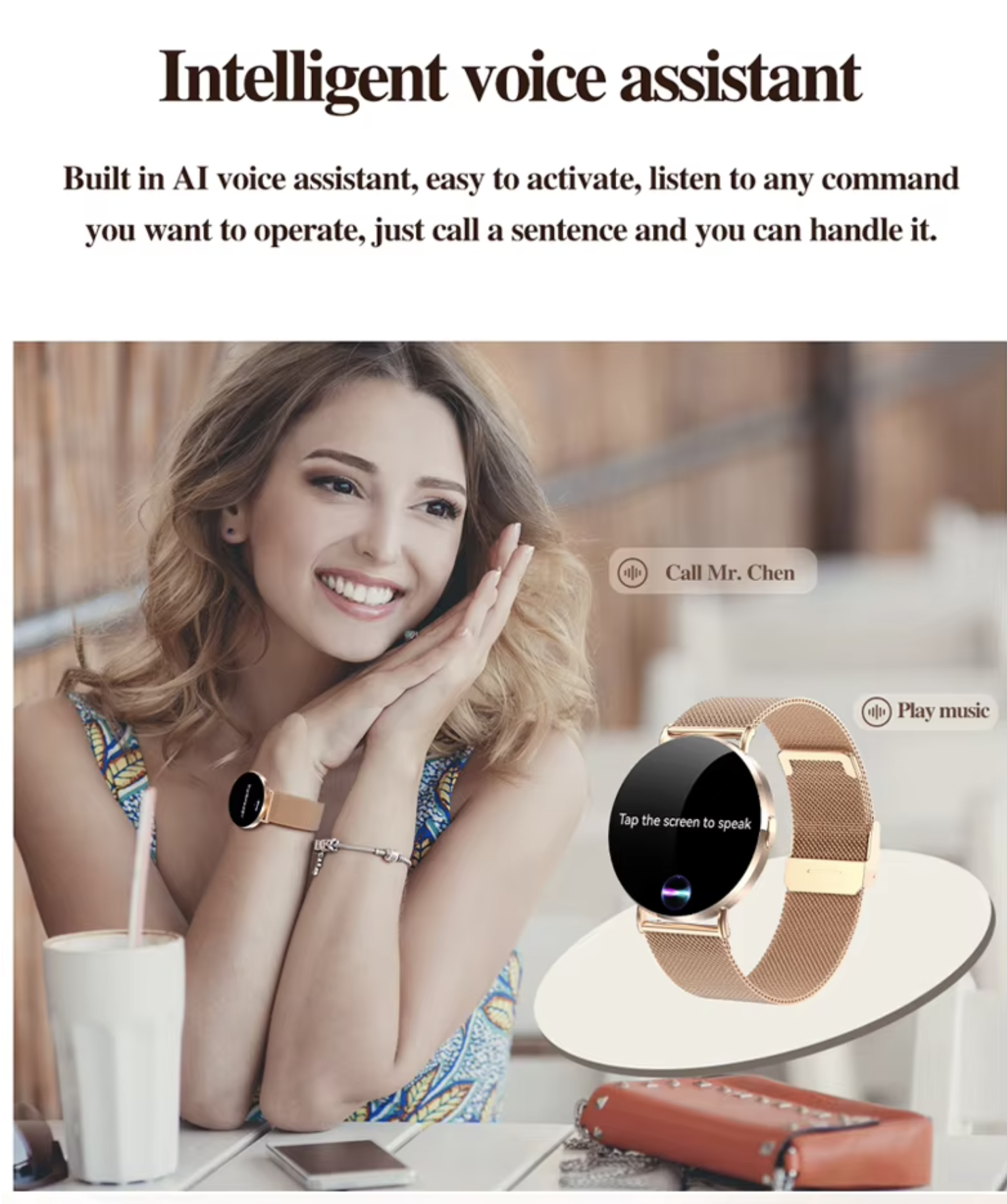 Philippe Palmer Smart Watch LP77 AMOLED Ultra Thin Rose Gold - 17