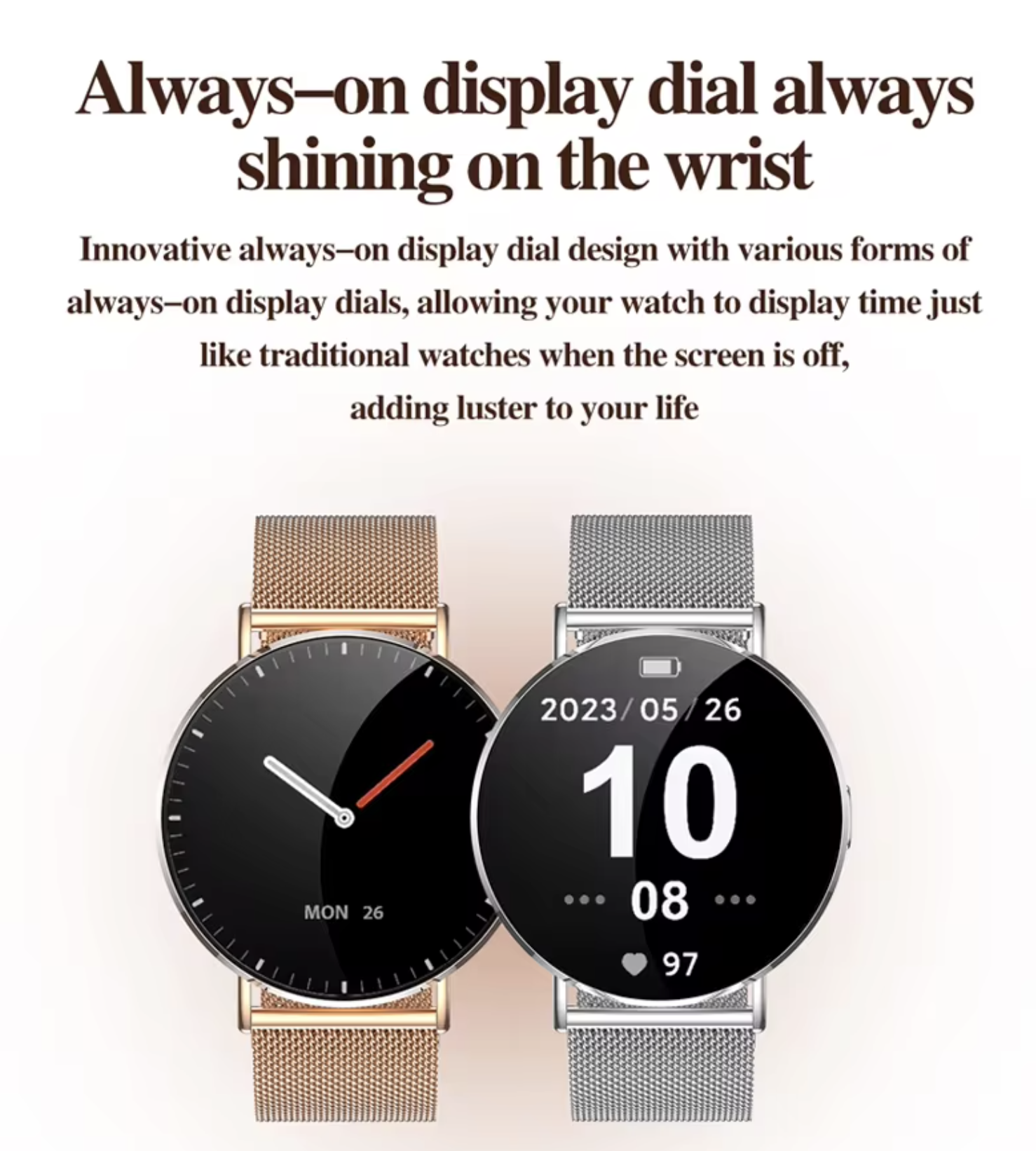 Philippe Palmer Smart Watch LP77 AMOLED Ultra Thin Rose Gold - 21