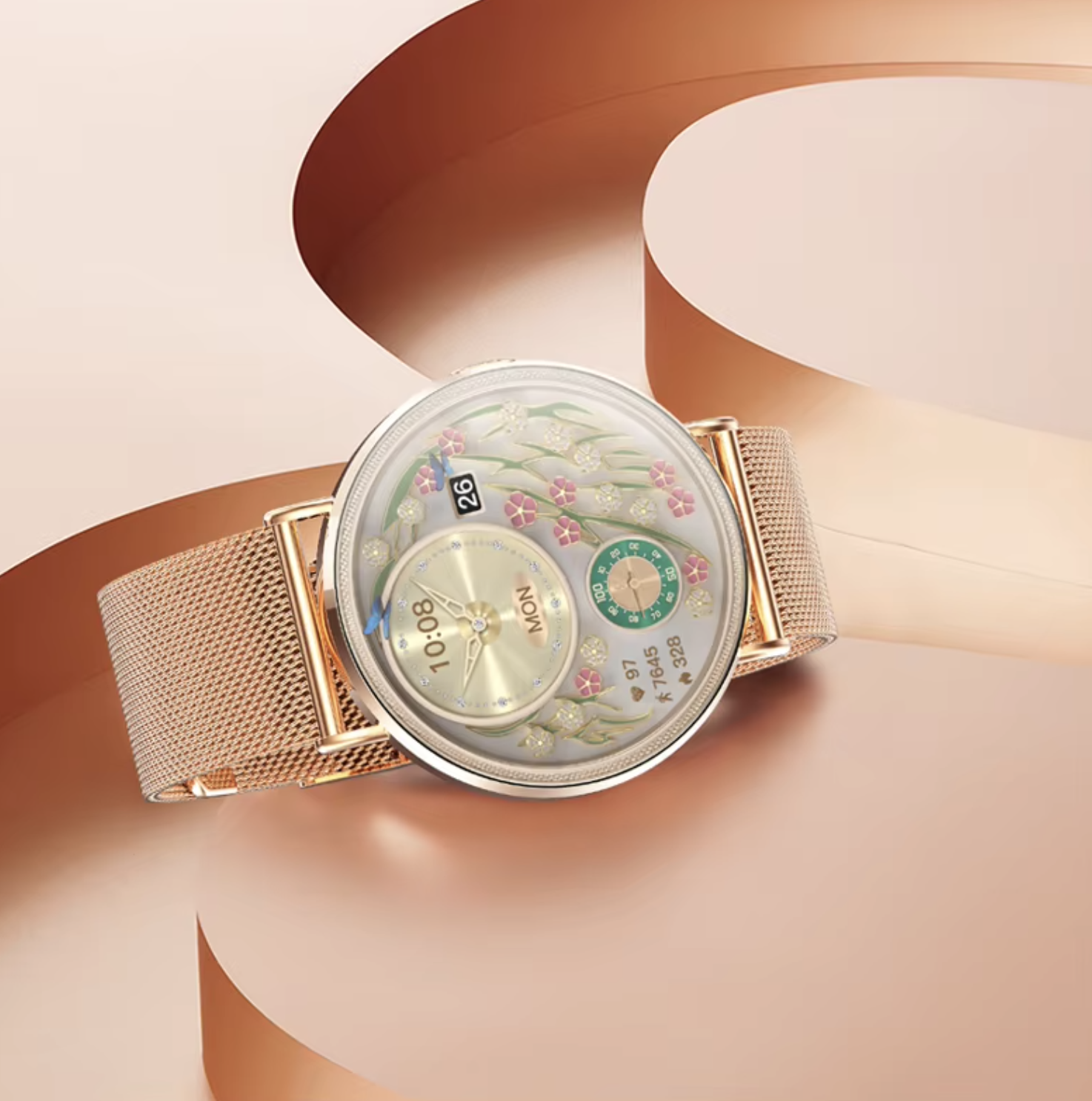 Philippe Palmer Smart Watch LP77 AMOLED Ultra Thin Rose Gold - 32