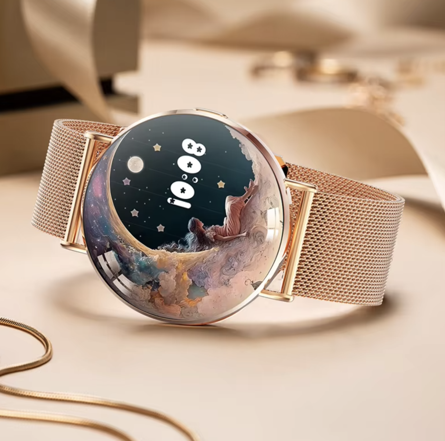 Philippe Palmer Smart Watch LP77 AMOLED Ultra Thin Rose Gold - 33