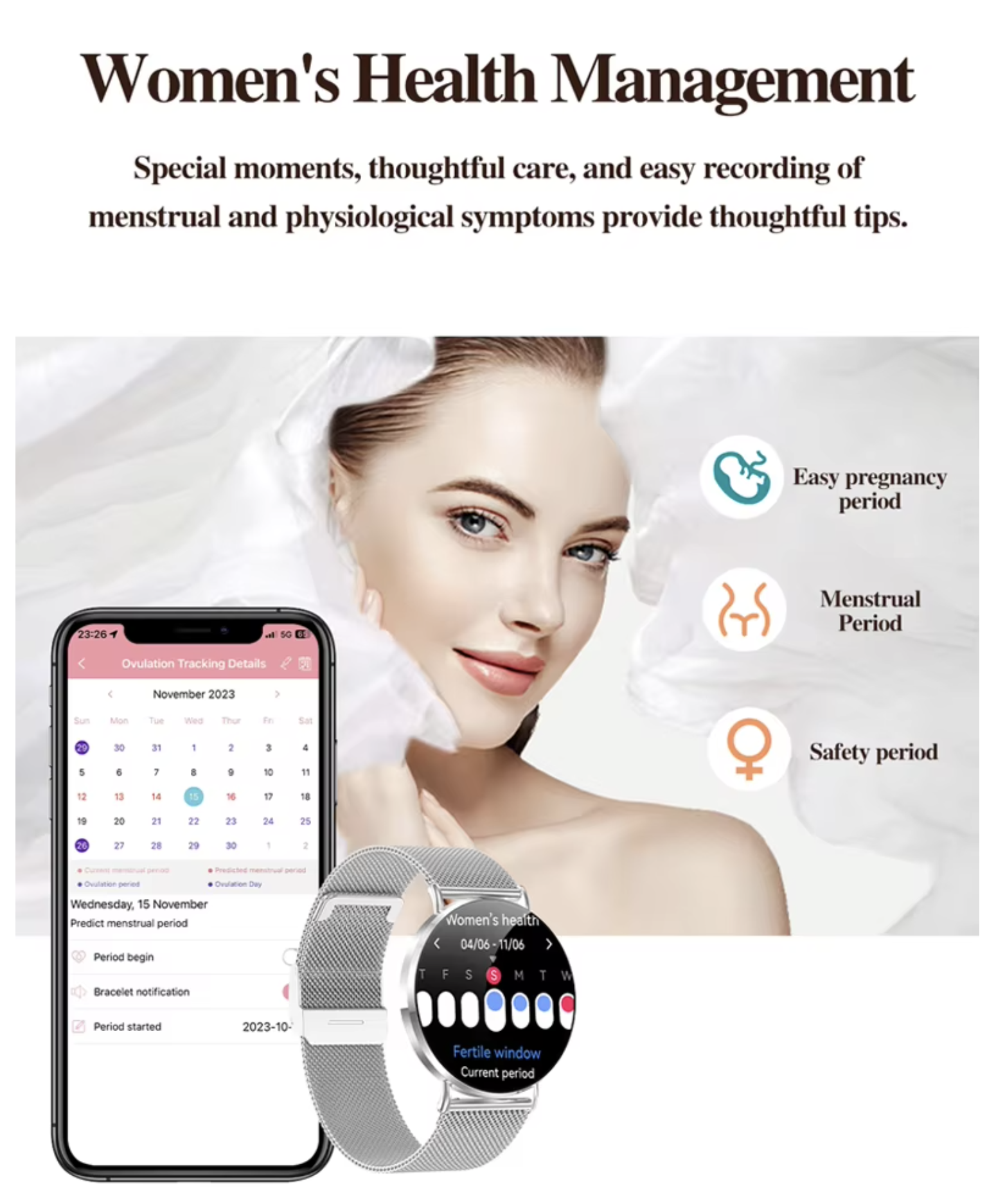 Philippe Palmer Smart Watch LP77 AMOLED Ultra Thin Rose Gold - 8