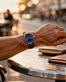 Kompass Classique Ultra-Thin Silver Blue