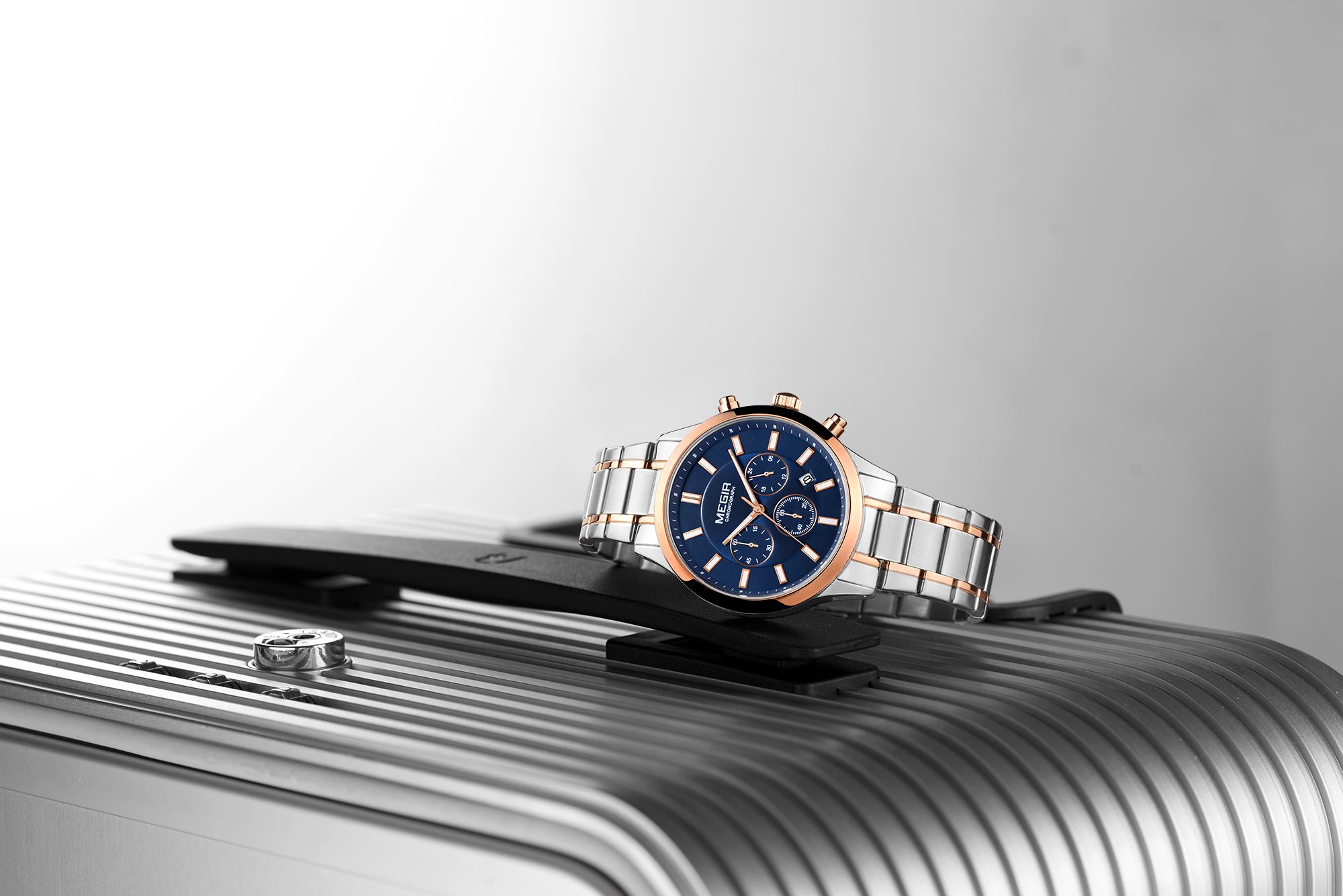 Megir Classic Chrono Rose Gold Blue - 5