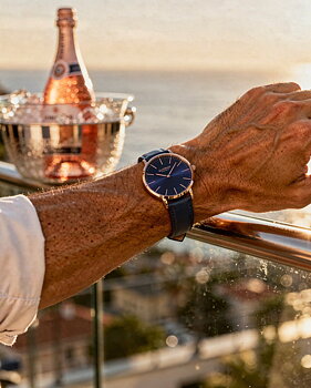 Kompass Classique Ultra-Thin Rose Gold Blue