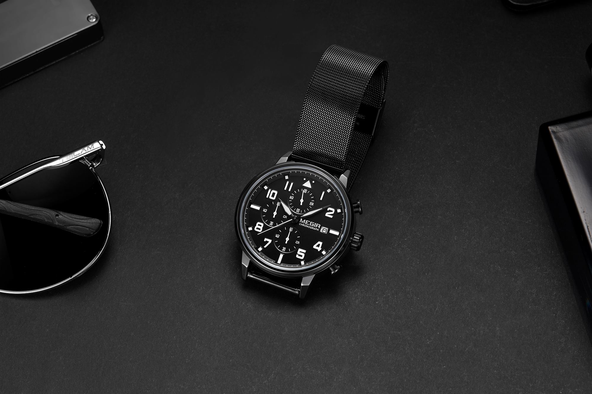 Megir Chrono Pilot Black - 3