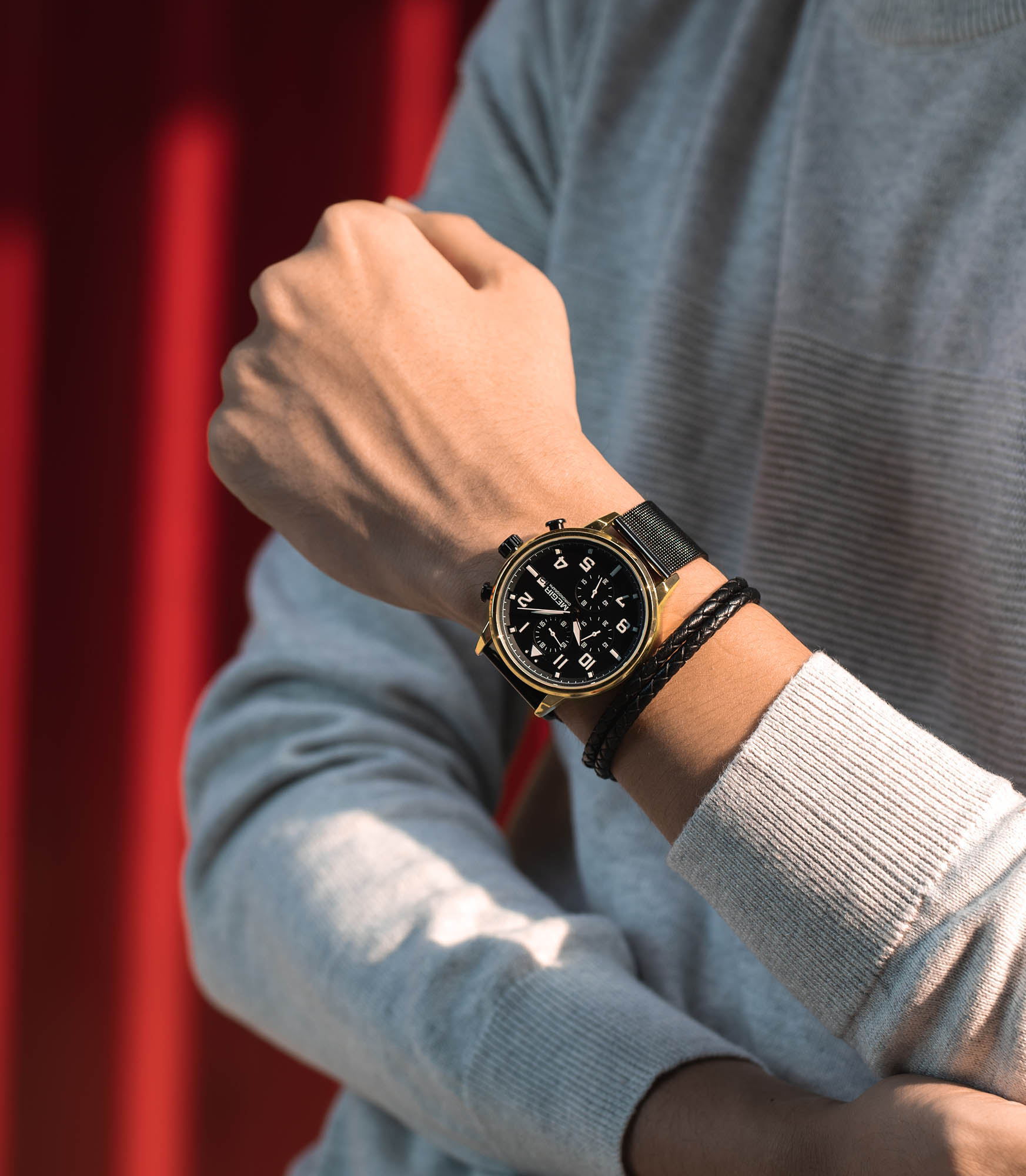 Megir Chrono Pilot Gold - 5