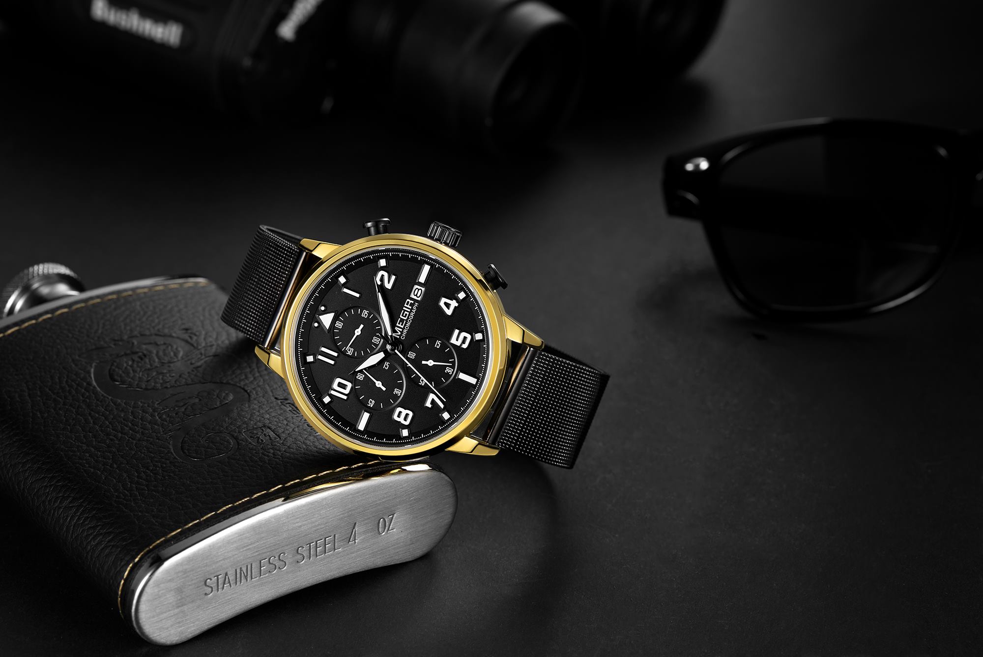 Megir Chrono Pilot Gold - 8