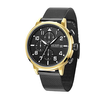 Megir Chrono Pilot Gold