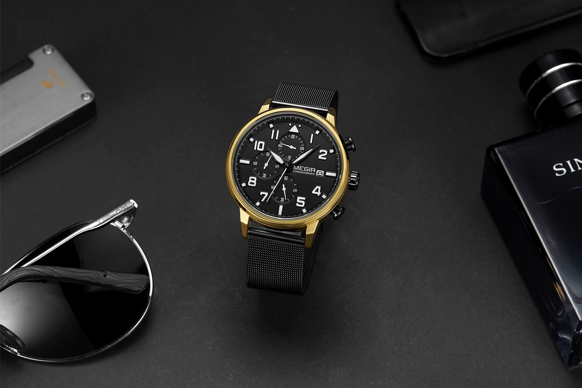 Megir Chrono Pilot Gold - 7