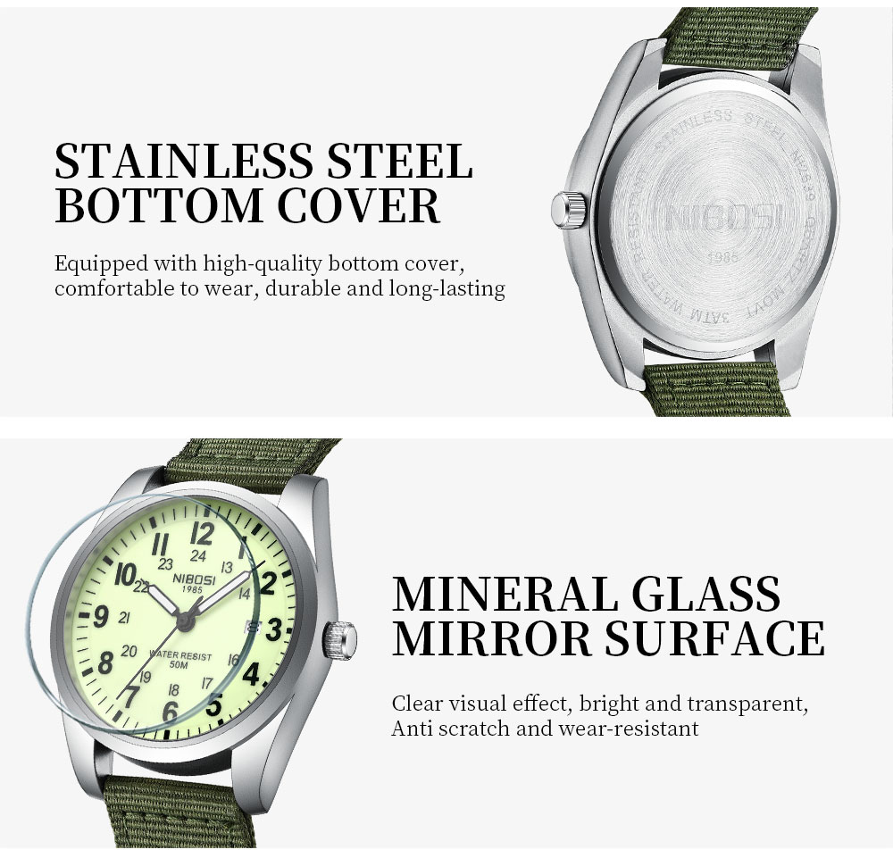 Nibosi Aviator Silver Green - 12